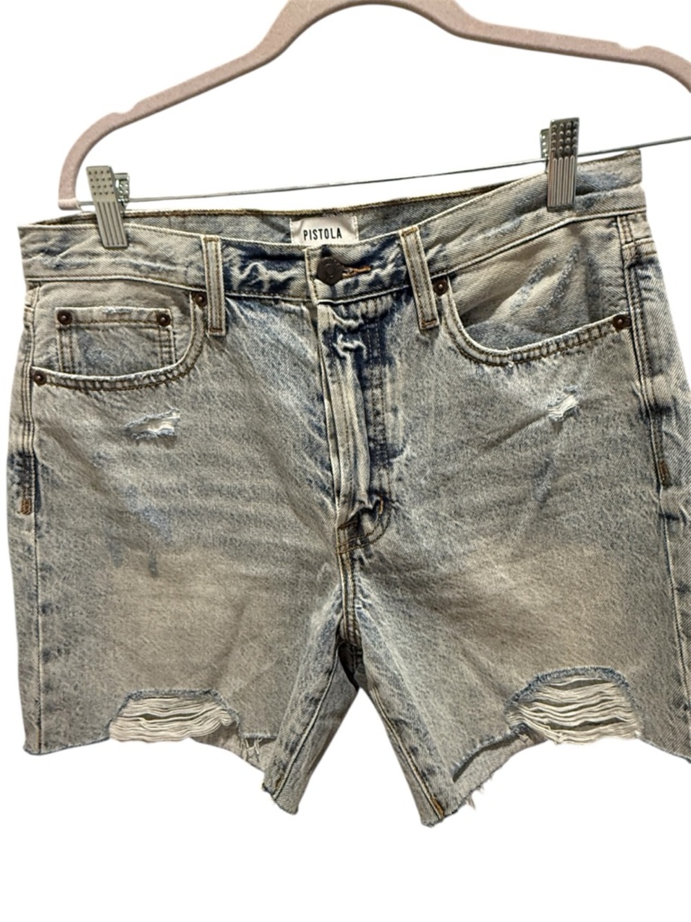 Pistola Faded Blue Denim Shorts Women’s Size 29 High-Rise